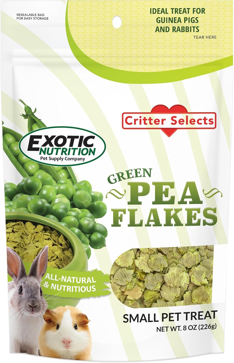 Exotic Nutrition Green Pea Flakes (1 lb.) - Healthy Natural Dried Vegetable Treat - for Rabbits, Guinea Pigs, Hamsters, Chinchillas & Other Small Pets - Image 12