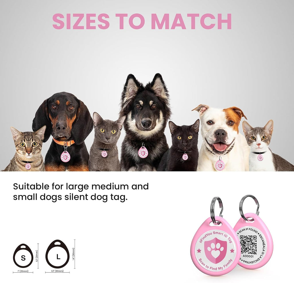 ILFINDYOU smart kitten collar tag being scanned by a smartphone to show the digital pet profile setup.