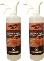 Eco friendly leather conditioner spray being applied to premium tack
