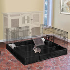 Rabbit PlaypenSmall Animal Cage with Waterproof Mat, 48" L*48" W*24" H Metal Hedgehog with Door, C&C Cage for Guinea Pigs, Bunny, Hedgehogs, Chinchillas(Playpen Only) - Image 1