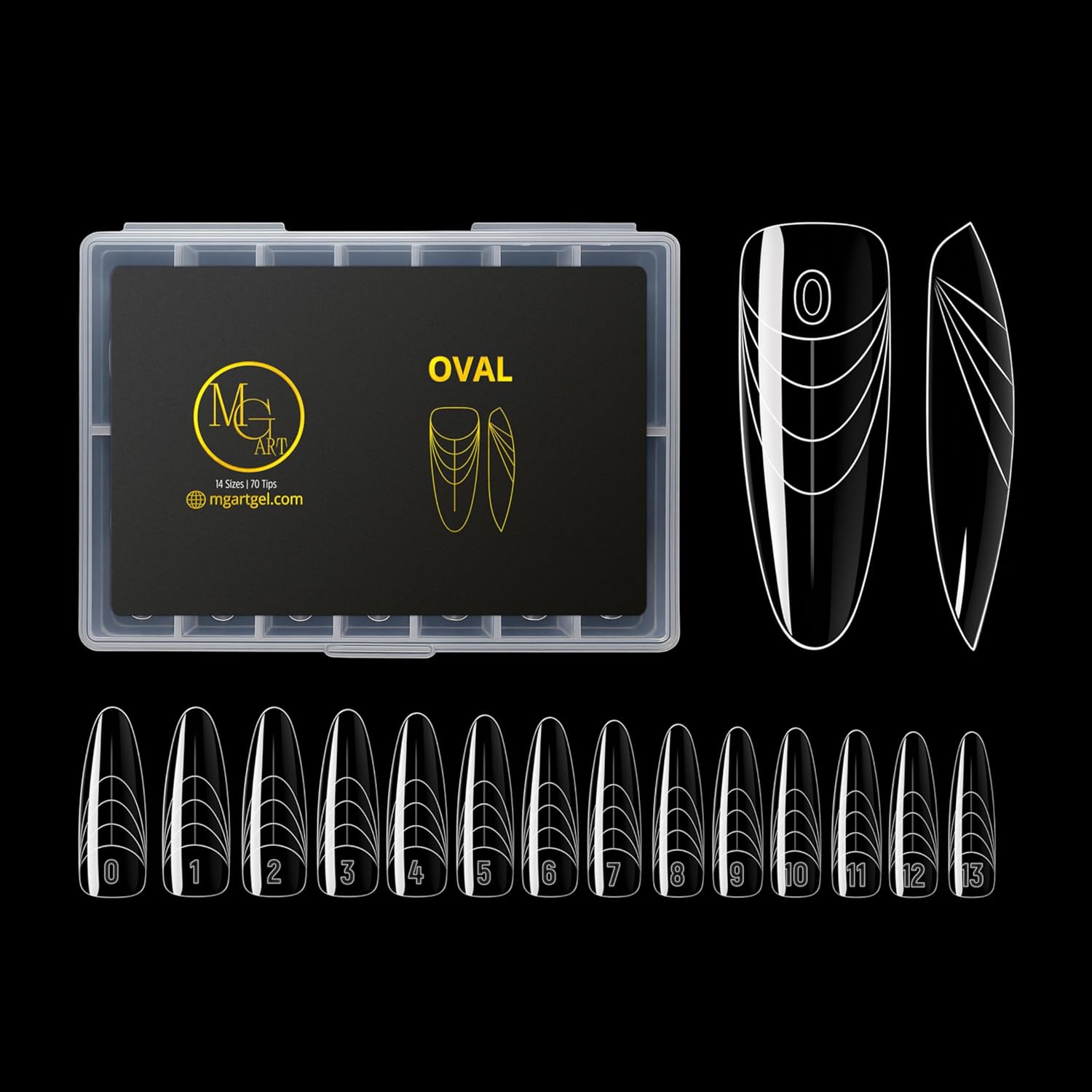 MGart oval dual forms nail extension kit front view