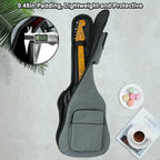 MUZNOTE gig bag close up of the eleven point five millimeter thick padding and interior neck strap.