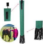 Four pieces of colorful BOOFIRE non slip horse tail bags for grooming care
