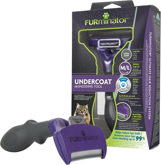 Furminator undercoat deshedding tool for long hair cats front view