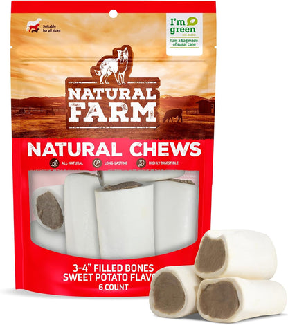 Natural Farm Peanut Butter Filled Bones (3-4 Inch, 6 Count), Limited Ingredient, Natural Stuffed Dental Dog Bone Treats for Dogs, Made with Real Beef - Image 10