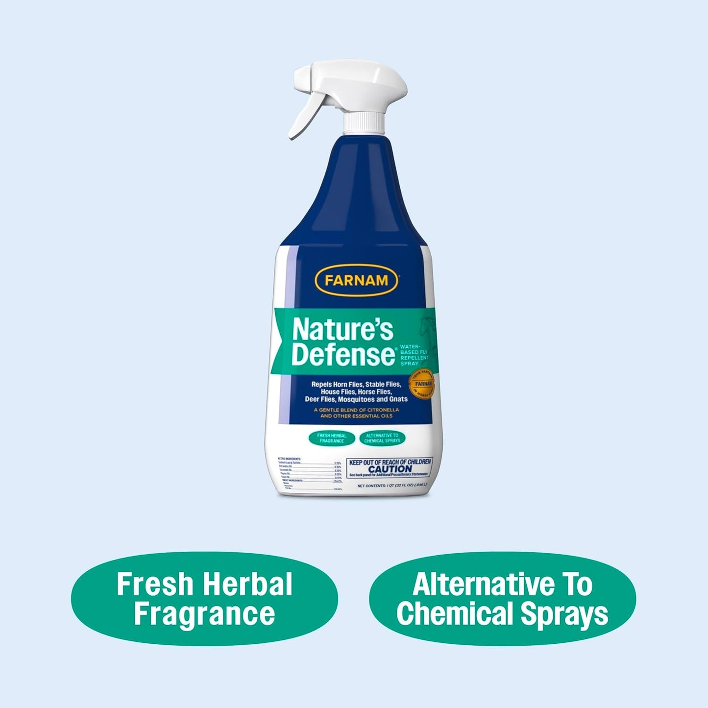 Non greasy water based horse fly repellent spray bottle details