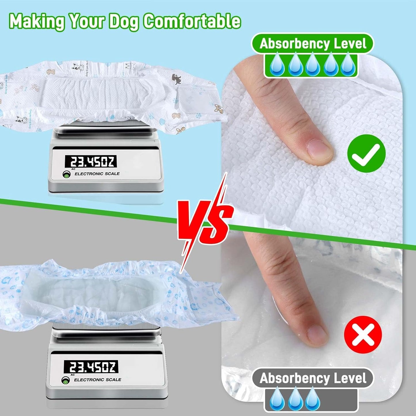 SkyLion super absorbent pet diaper wrap showing the breathable fabric layers