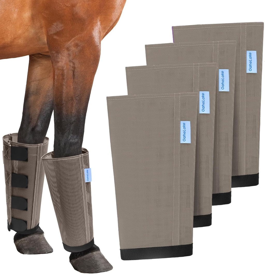 Mesh Horse Fly Boots Set of 4, Loose Fitting Leggings for Horses, Reduce Stressful Stomping, Breathable Adjustable and Universal Fit for 4 Legs, Reliable Stay Put (Blue) - Image 12