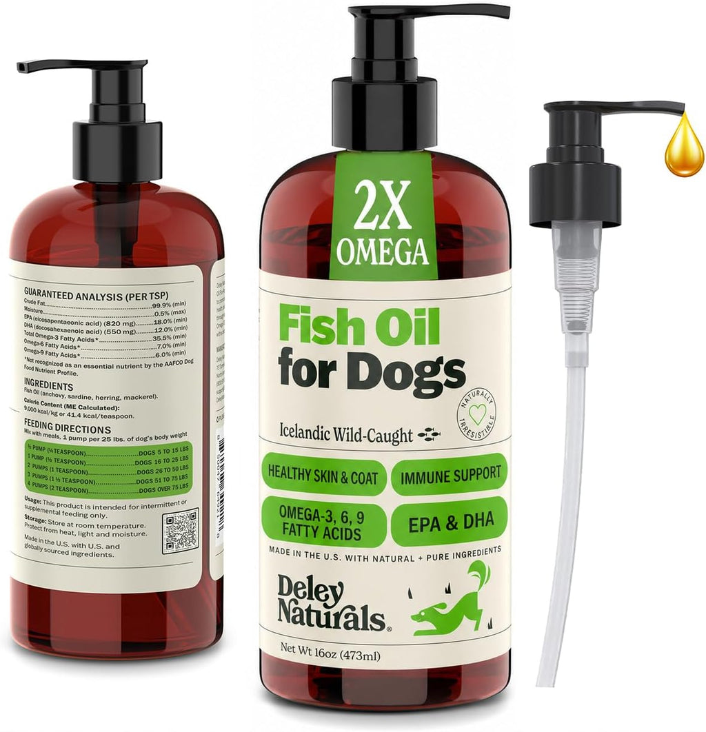 Deley Naturals Fish Oil for Dogs - Itch Relief for Dogs with Omega 3 6 9 for Skin, Joints, Heart and Brain Health - Icelandic Omega 3 Fish Oil for Dogs Skin Irritation - 32oz Omega Oil Made in USA - Image 10