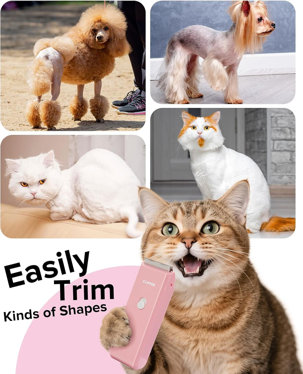 Tawiijou portable pet trimmer ergonomic design held in hand