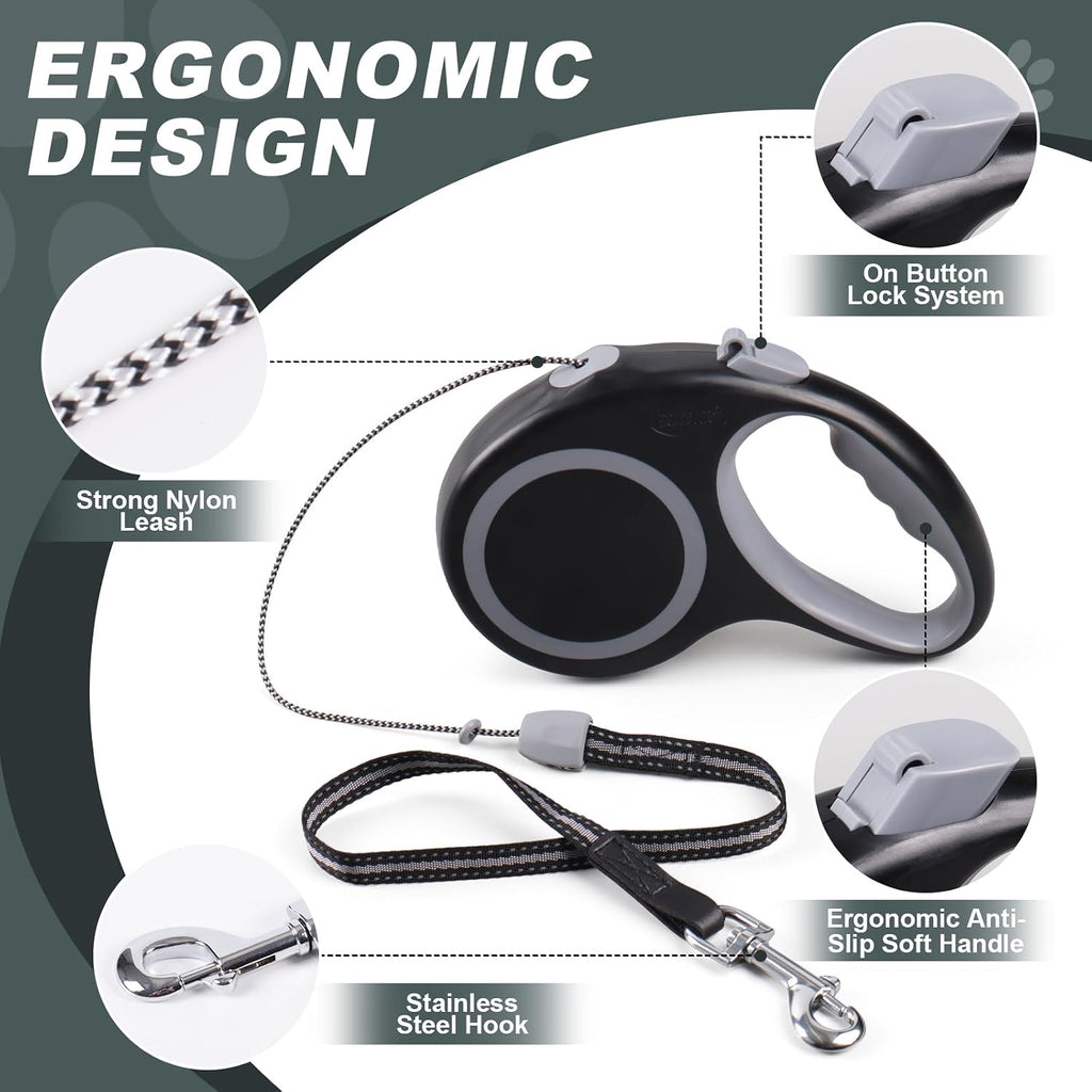 One-hand brake mechanism on dog leash
