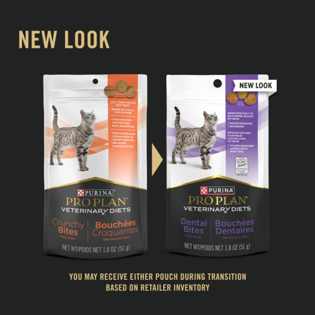 Pro Plan Veterinary Diets Dental Bites pouch back view showing ingredients
