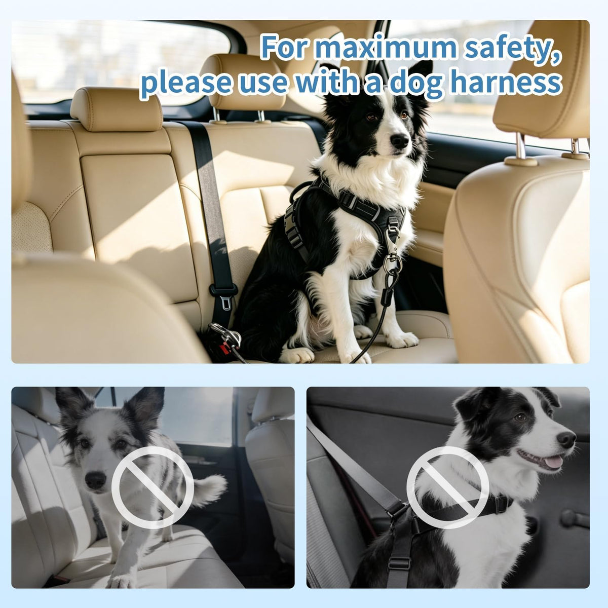 Two pieces of Mi PupJoy black dog seat belts