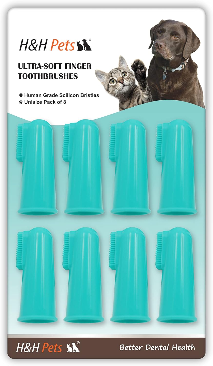 H&H Pets Dog Finger Toothbrushes - Professional Pet Finger Dental Brush Set for Dogs Puppies Cats, Soft Bristles, Size Small 4 Count-Silicon - Image 11