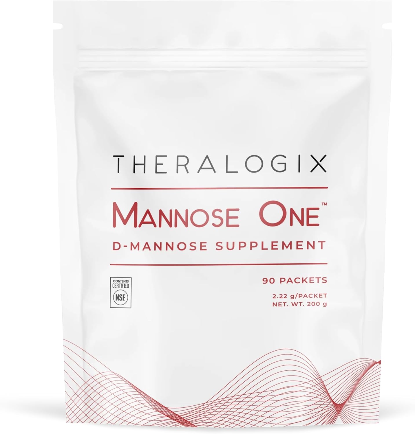 Theralogix Mannose One D-Mannose Powder front view of the 90 packets box for urinary tract health.