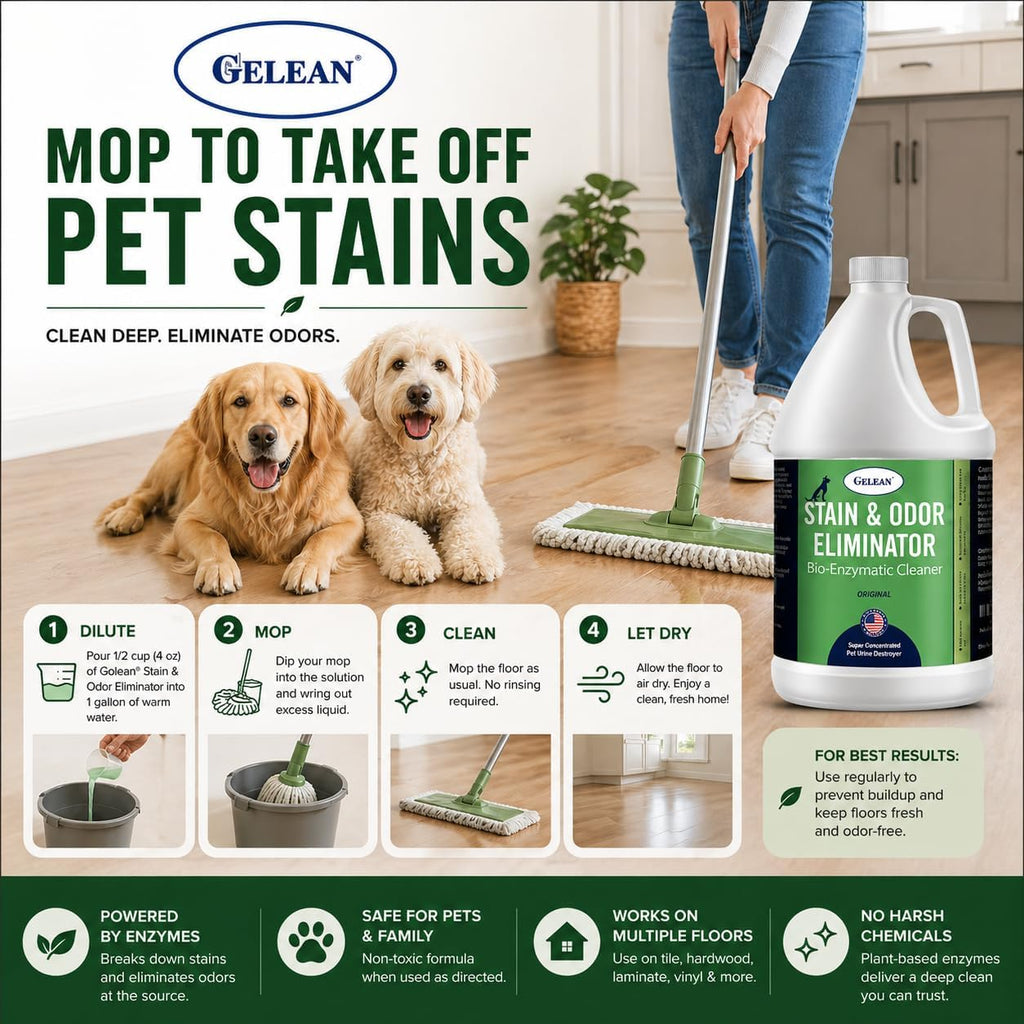 Gelean professional strength dog and cat urine neutralizer liquid jug