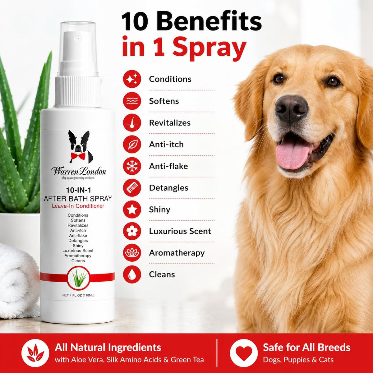 Authentic USA imported dog conditioning spray for itchy skin relief