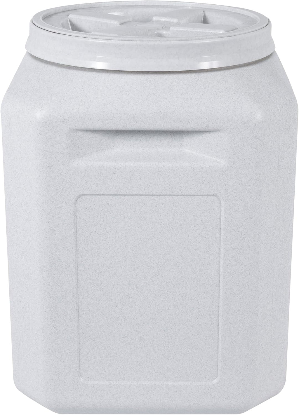 Side profile of Gamma2 pet food storage bin for dog kibble