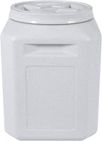 Side profile of Gamma2 pet food storage bin for dog kibble
