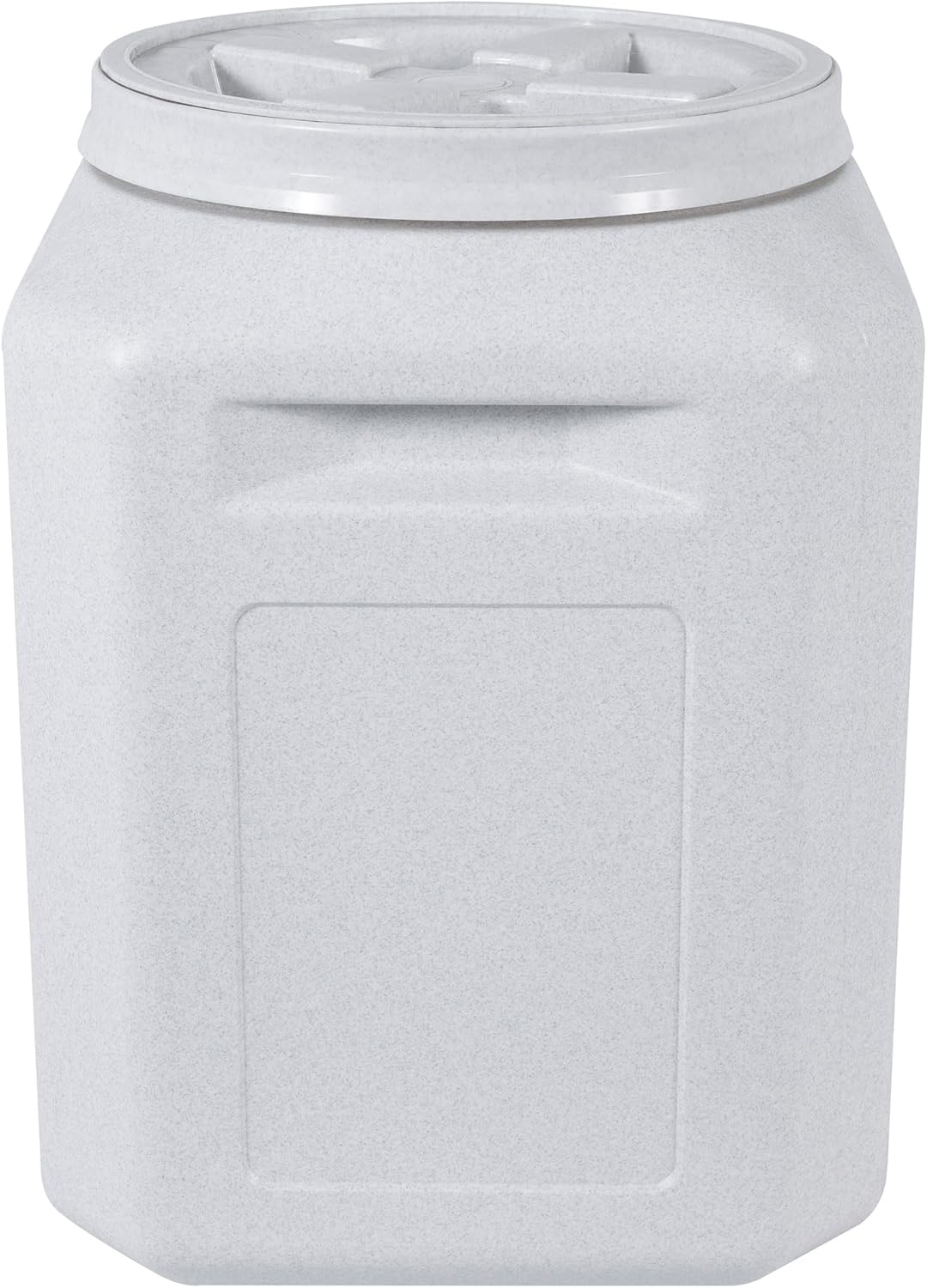Side profile of Gamma2 pet food storage bin for dog kibble