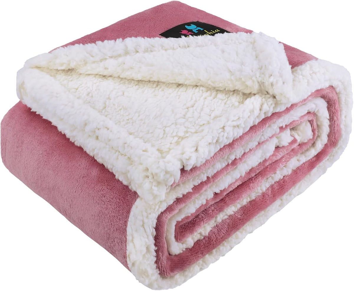 Luciphia Waterproof Blanket for Dog Washable Reversible Sherpa Fleece Throw Blanket for Bed Couch Soft Liquid Pee Proof Furniture Cover Protector for Small Medium Large Pet Cat Grey 35" x 25" - Image 10