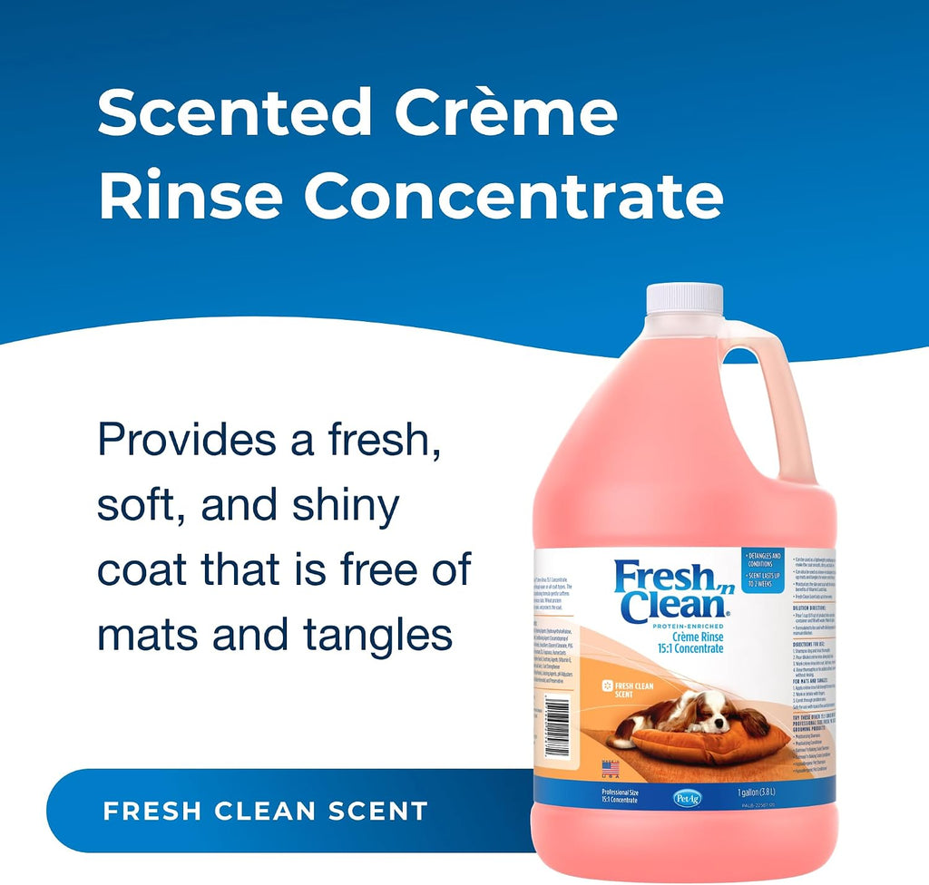PetAg Fresh 'n Clean Scented Creme Rinse, Classic Fresh Scent (15:1 Concentrate) - 1 Gallon - Conditions Coat and Moisturizes Skin with Vitamin E & Aloe Vera - Soap Free - Image 2