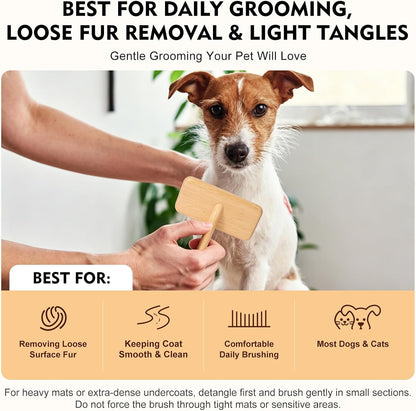 Air cushion pet brush removing loose undercoat fur and mats