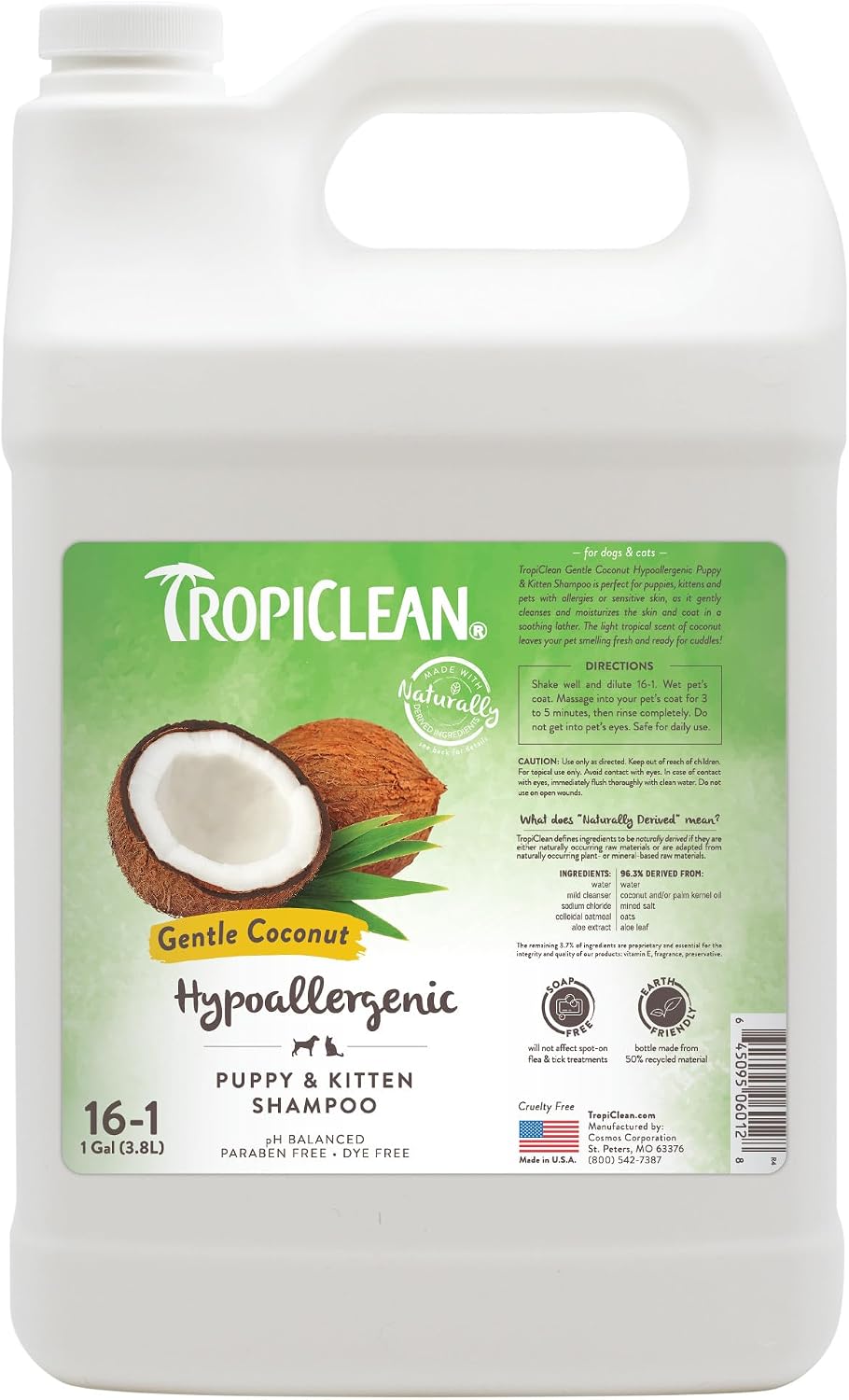 TropiClean 2-in-1 Dog Shampoo and Conditioner, Professional Dog Shampoo, Moisturizing Detangler, Puppy Safe, Made in USA, Papaya Scent, 1 Gallon - Image 9