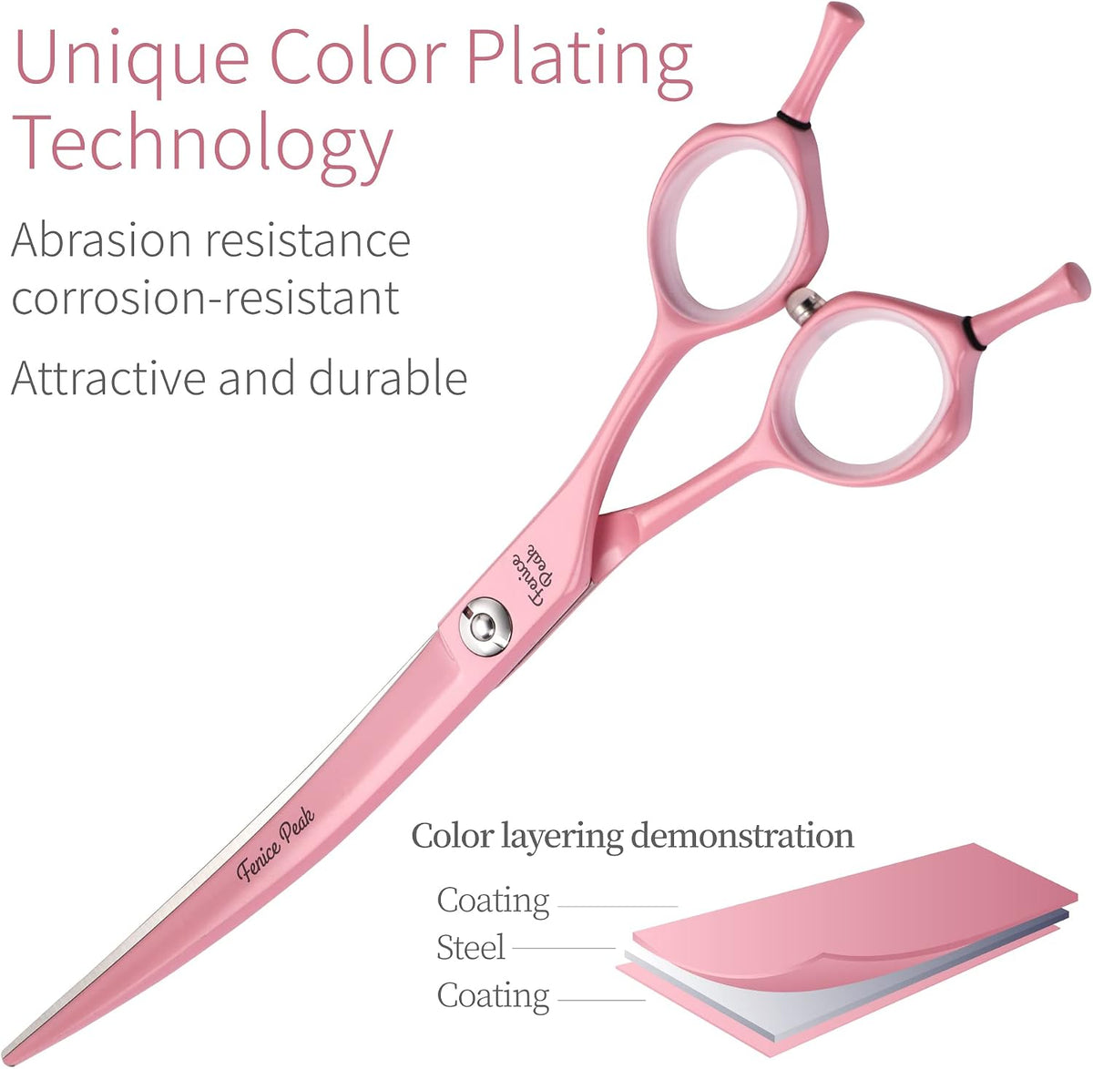 Fenice Peak premium pet bending shears adjustable tension screw close up