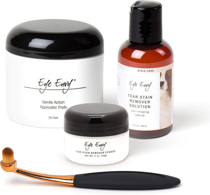 Eye Envy Dog Tear Stain Remover Starter Kit with ProPowder Brush | Stain Solution, Applicator Pads, Stain Powder and Small Applicator Brush | Lasts 30-45 Days - Image 9