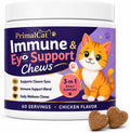PrimalCat Immune and Eye Support Chews front container showing chicken flavor detail
