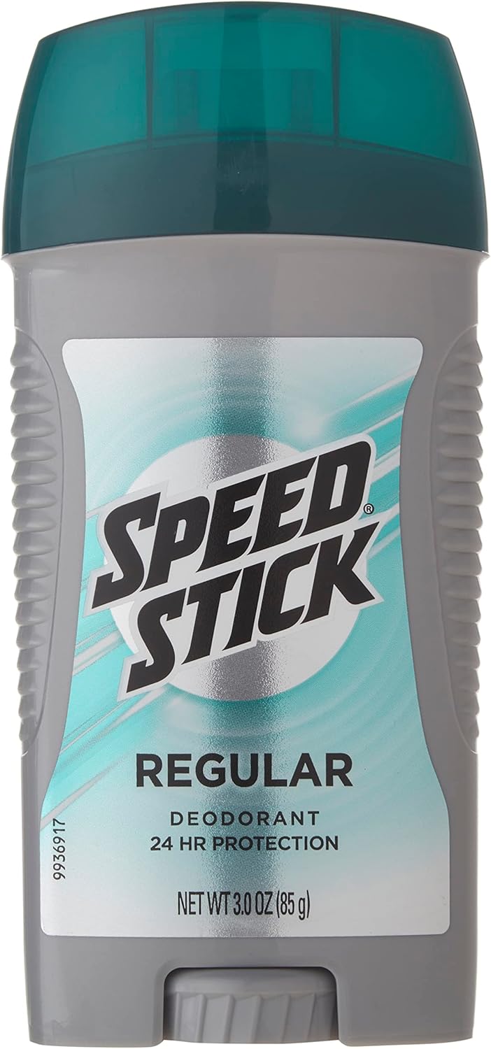 Speed Stick classic mens deodorant stick showing paraben free clear formula details