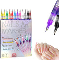 Generic nail art pen set front view showing 12 colored markers