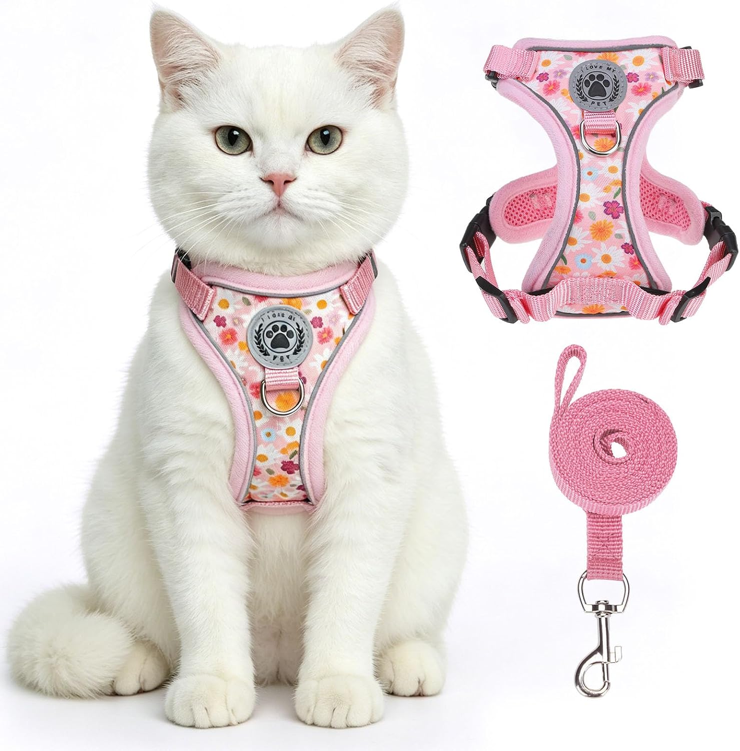 BEAUTYZOO Cat Harness, Escape Proof Cat Harness and Leash Set for Walking, Soft Breathable Vest Harness with 3 Buckles Adjustable,Reflective Easy Control Kitten Harness for Cats (Tie Design),Black S - Image 9