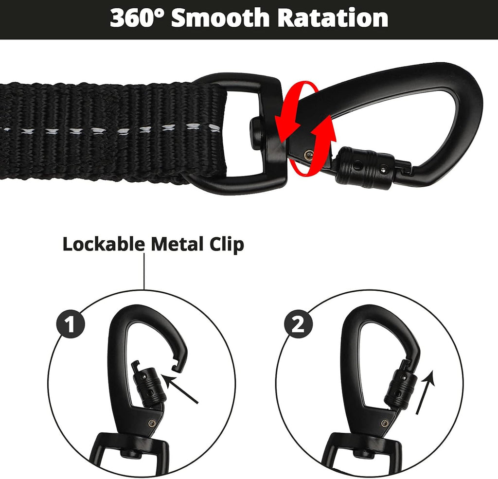 Jenico 15 feet training lead shock absorbing bungee section detailed view