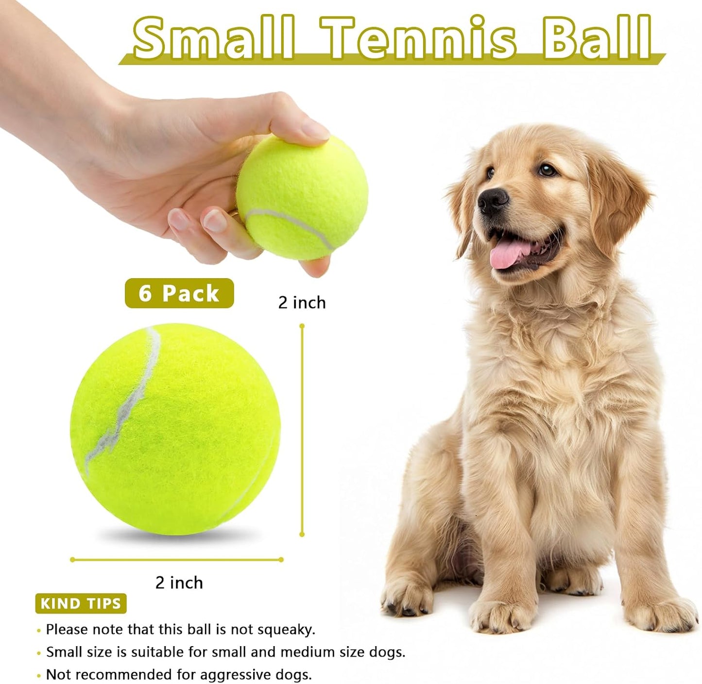 Magicorange 2 inch colorful dog tennis balls in mesh bag