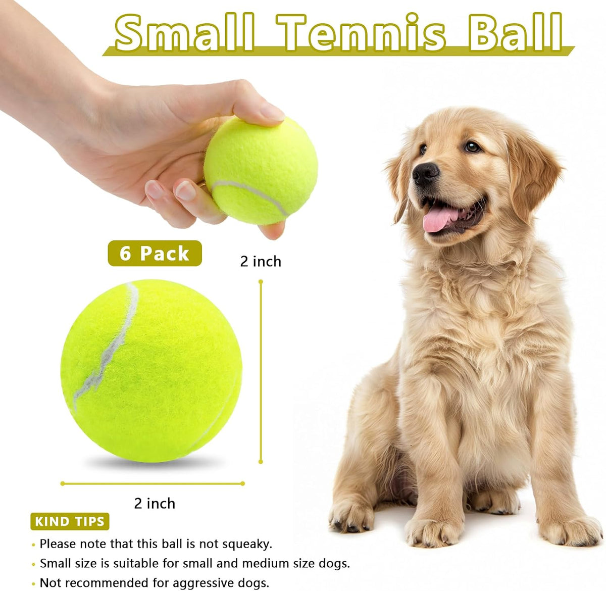 Magicorange 2 inch colorful dog tennis balls in mesh bag
