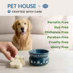 Natural pet odor solution wax melts top view layout.