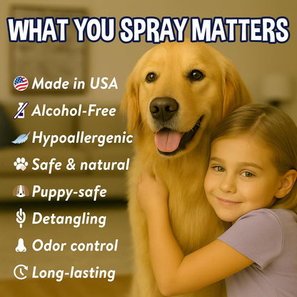 Dog being groomed with Bodhi Dog waterless shampoo