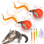 Baborui interactive cat toy ball in motion on carpet
