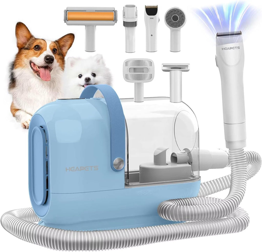 HEAPETS Dog Grooming Vacuum Kit - 3L Vacuum with 7 Tools, Low Noise Electric Clipper and Brush for Pet Shedding at Home, White - Image 11