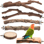 4 Pack Natural Wood Bird Perch Set for Parakeet Cage - Image 9