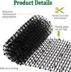 Outdoor garden bed protected with a cut-to-size scat mat
