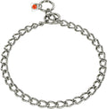 Herm Sprenger Stainless Steel Dog Collar front view authentic professional training slip chain with round links.