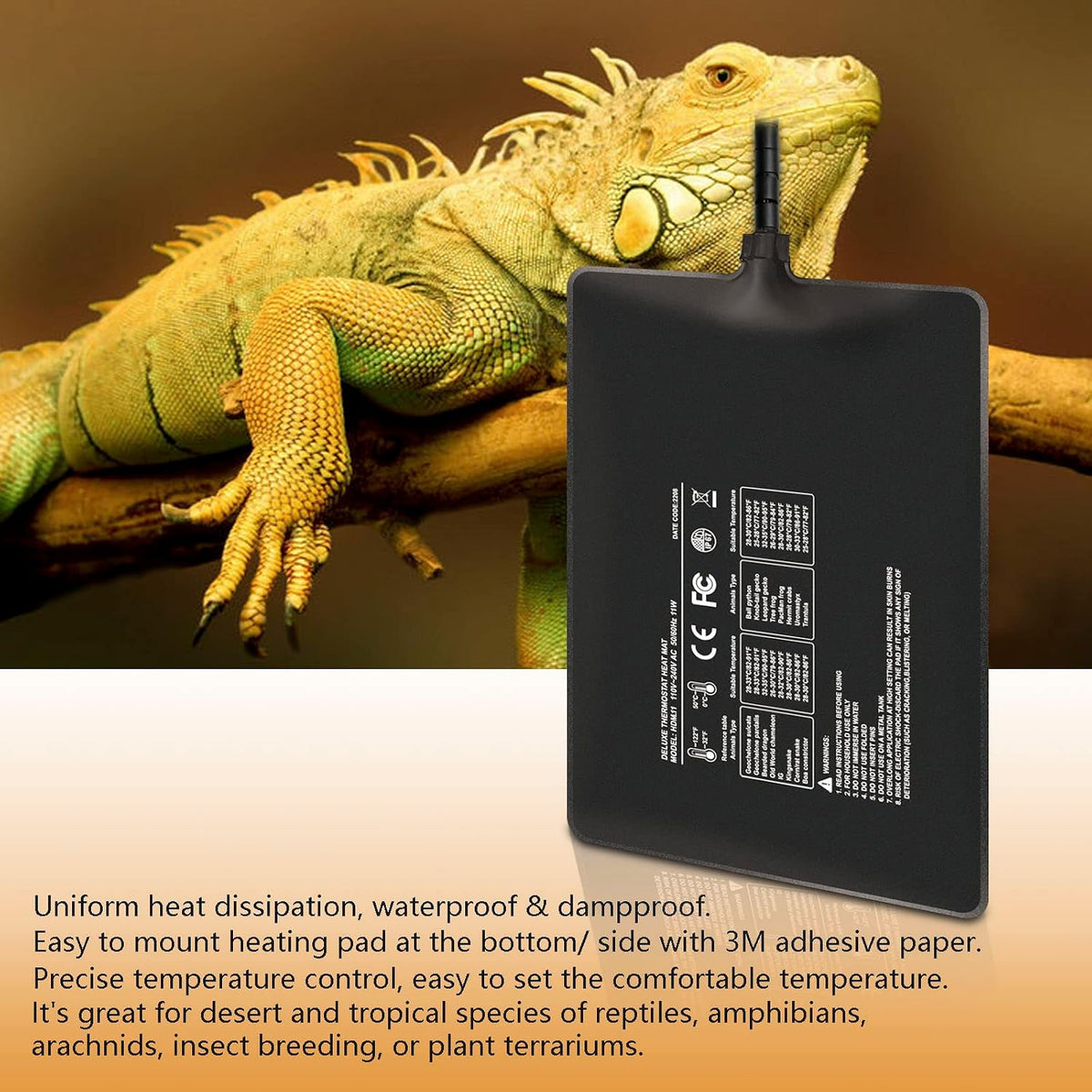 Fipasen heat mat displayed alongside terrarium accessories