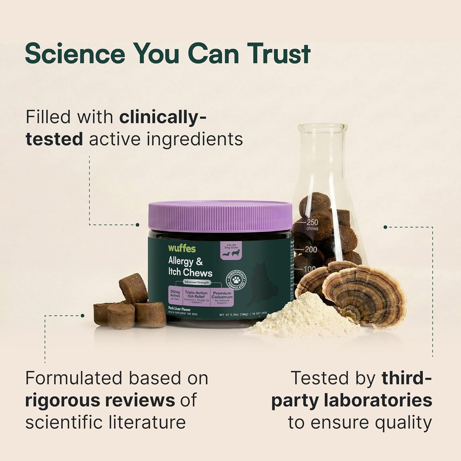 Hypoallergenic formula instructions and daily feeding guidelines by pet weight.