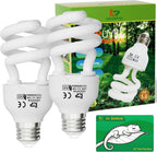 Lucky Herp tropical reptile UVB light bulb front view of the two pack packaging.