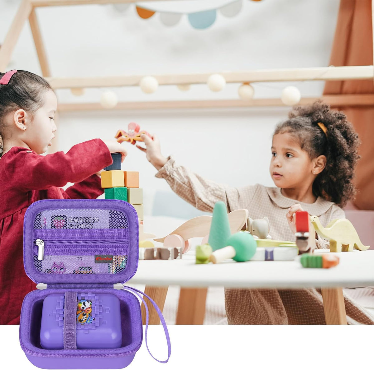 Elonbo Carrying Case for Bitzee Disney/Bitzee Magicals/Bitzee Interactive Toy Digital Pet, Bitzee Digital Virtual Toy Hard Travel Bag, Electronic Pets Toys Storage Cover Holder, Purple - Image 7