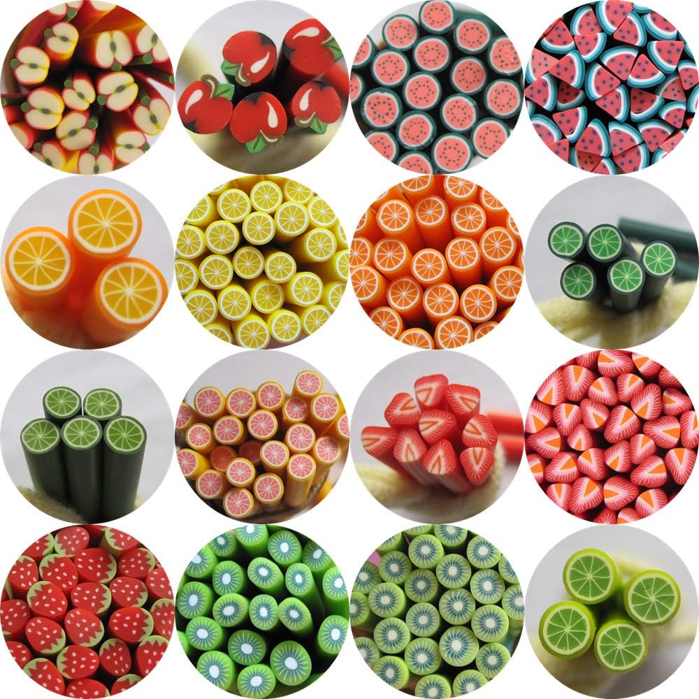 Nail Angel Polymer Clay Cane Fruit Series assortment bag front view for manicure styling