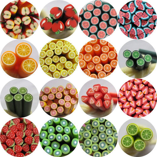 Nail Angel Polymer Clay Cane Fruit Series assortment bag front view for manicure styling